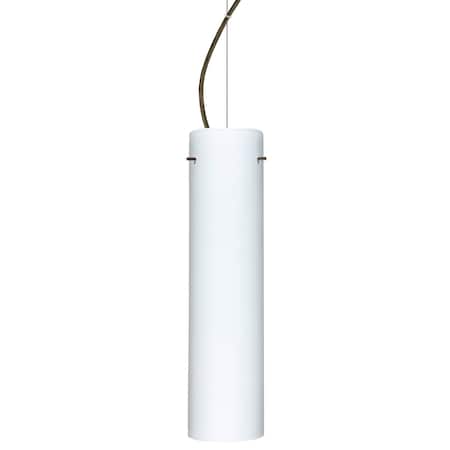Besa Lighting Stilo 16 Cord Pendant, Opal Matte, Bronze Finish, 1x9W LED 1KX-722407-LED-BR